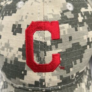 Digital Camo Cleveland Block C baseball hat green camouflage set of 2